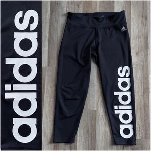 Adidas Leggings Climalite Cropped Capri Black White Regular Rise Medium